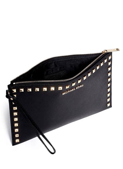 buy michael kors women's black michael lana clutch|michael kors black handbags.